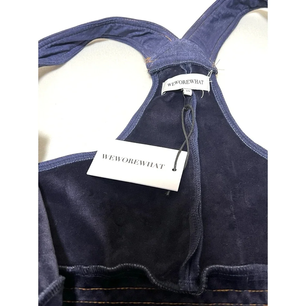 We Wore What Women's Sleeveless‎ Ski Suit Darkwash Denim Texture Size L